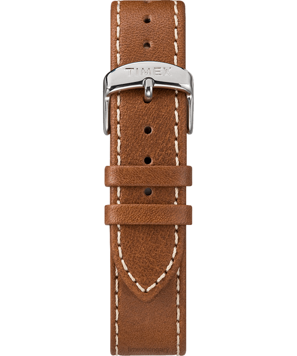 hevederek | B8NR436 Timex barna kétrészes varrott bőrszíj egynemű