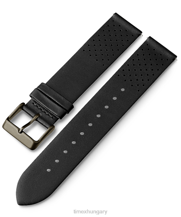 hevederek | B8NR461 Timex fekete 20 mm-es gyorskioldó bőrszíj egynemű