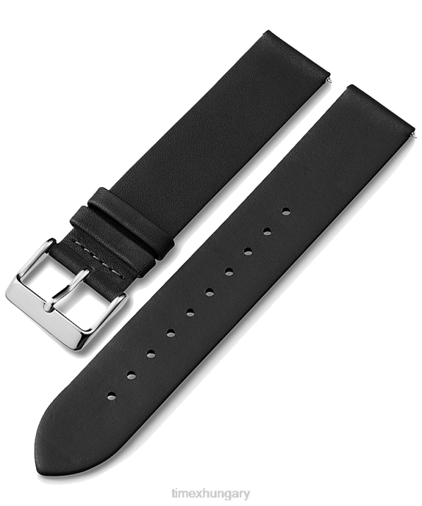 hevederek | B8NR473 Timex fekete 20 mm-es gyorskioldó bőrszíj egynemű