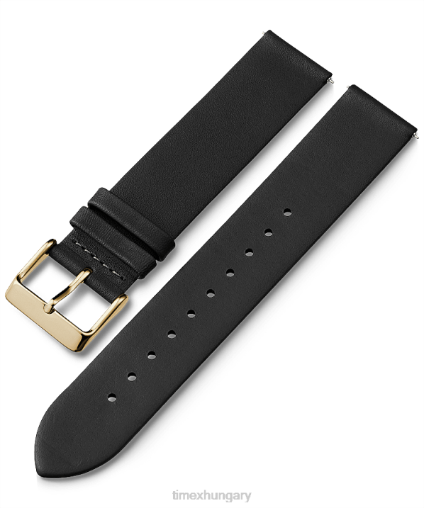 hevederek | B8NR481 Timex fekete 20 mm-es gyorskioldó bőrszíj egynemű