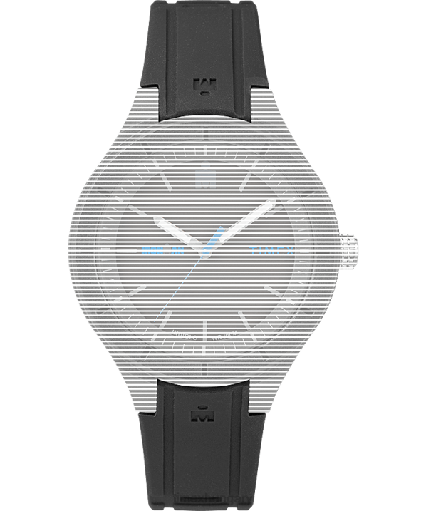 hevederek | B8NR706 Timex fekete csere 18mm-es szilikon szíj az Ironman elengedhetetlen egynemű