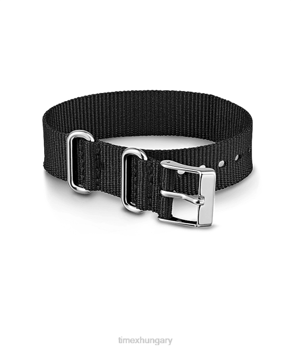 hevederek | B8NR501 Timex fekete 16 mm-es szövet átcsúsztatható egyrétegű heveder egynemű