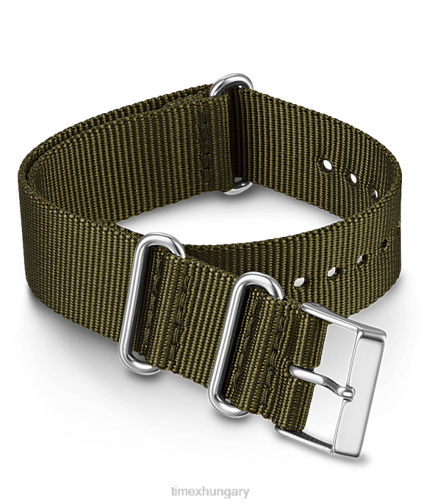 hevederek | B8NR503 Timex zöld 20 mm-es szövet átcsúsztatható kétrétegű pánt egynemű