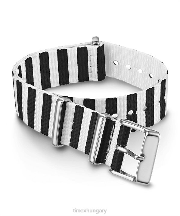 hevederek | B8NR512 Timex fekete 18 mm-es szövet átcsúsztatható kétrétegű pánt egynemű