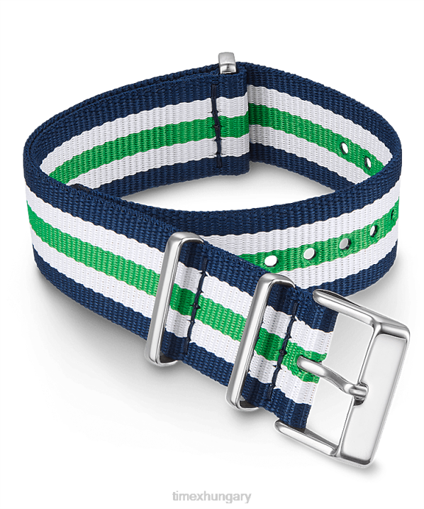 hevederek | B8NR524 Timex zöld 20 mm-es szövet átcsúsztatható kétrétegű pánt egynemű
