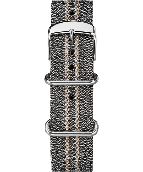 hevederek | B8NR530 Timex szürke 20 mm-es fémcsíkos szövött szövet átcsúsztatható pánt egynemű