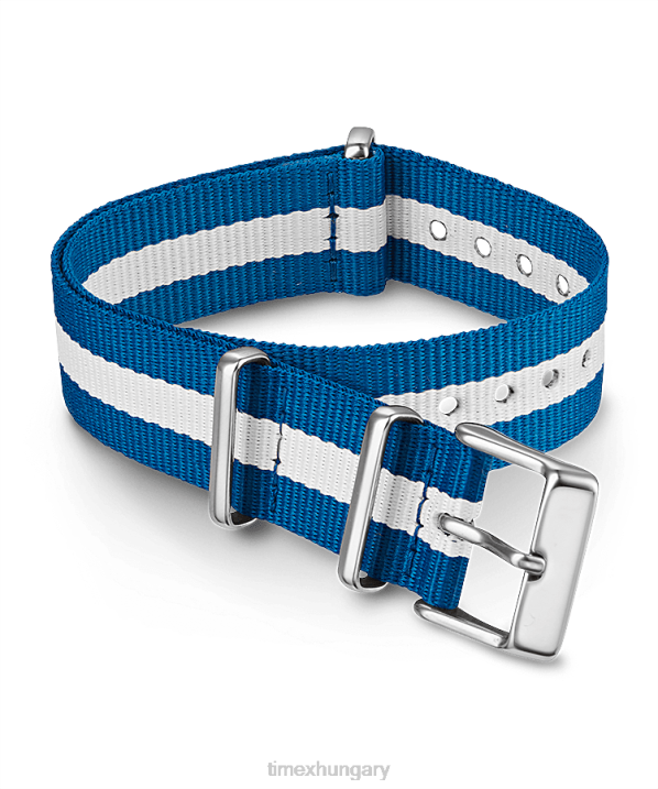hevederek | B8NR531 Timex kék 18 mm-es szövet átcsúsztatható kétrétegű pánt egynemű