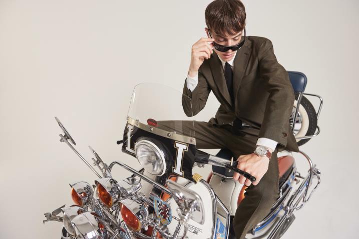 órák | B8NR39 Timex rozsdamentes acél/fekete marlin számlapos automata 39 mm-es bőr szíjas óra férfiak