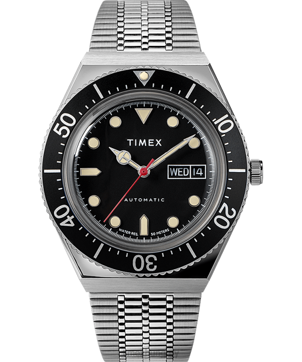 órák | B8NR44 Timex rozsdamentes acél/fekete m79 automata 40mm-es rozsdamentes acél karkötős óra férfiak