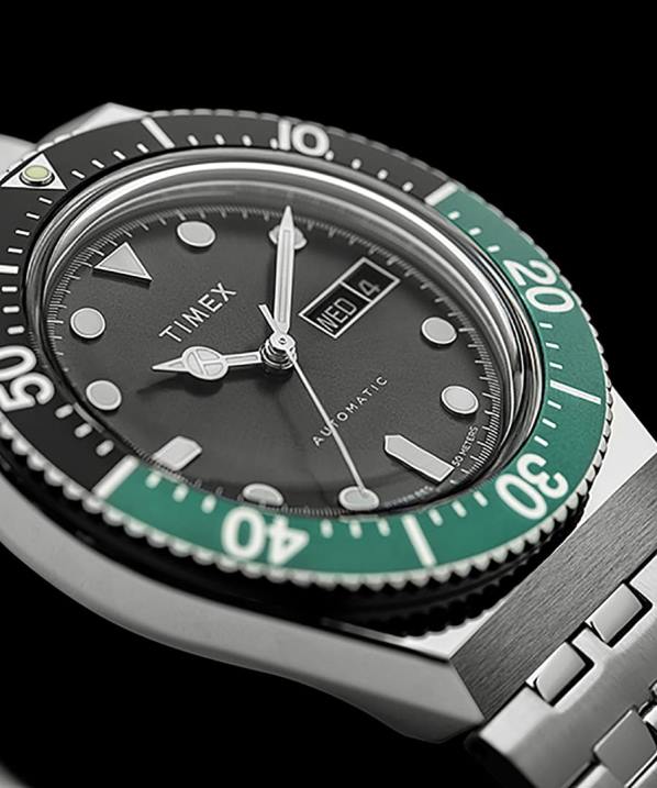 órák | B8NR49 Timex rozsdamentes acél/szürke m79 automata 40mm-es rozsdamentes acél karkötős óra férfiak