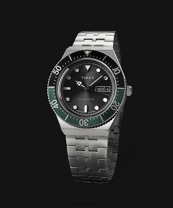 órák | B8NR49 Timex rozsdamentes acél/szürke m79 automata 40mm-es rozsdamentes acél karkötős óra férfiak