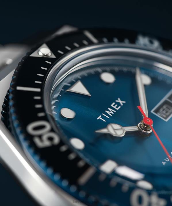 órák | B8NR53 Timex rozsdamentes acél/kék m79 automata 40mm-es rozsdamentes acél karkötős óra férfiak