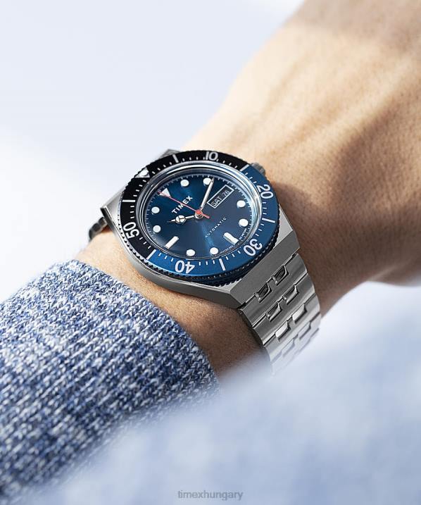 órák | B8NR53 Timex rozsdamentes acél/kék m79 automata 40mm-es rozsdamentes acél karkötős óra férfiak