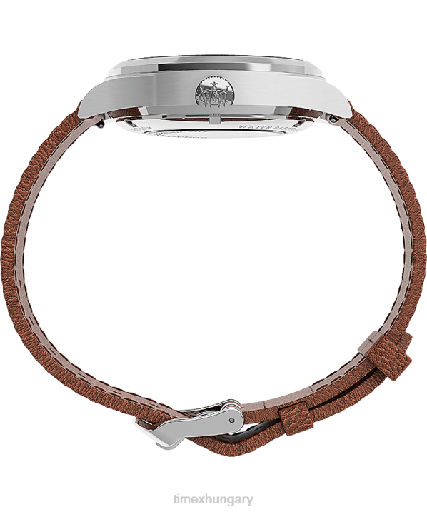 órák | B8NR55 Timex rozsdamentes acél/barna/kék waterbury hagyományos automata 39 mm-es bőr szíjas karóra férfiak