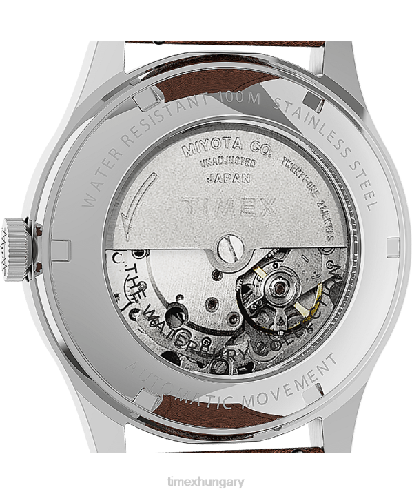 órák | B8NR55 Timex rozsdamentes acél/barna/kék waterbury hagyományos automata 39 mm-es bőr szíjas karóra férfiak