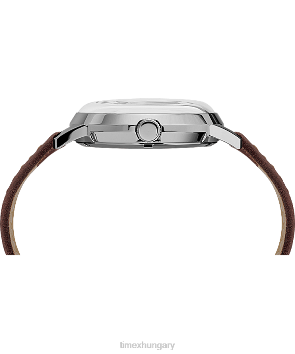 órák | B8NR56 Timex barna/ezüst tónusú marlin automata 40mm-es bőr szíjas óra férfiak