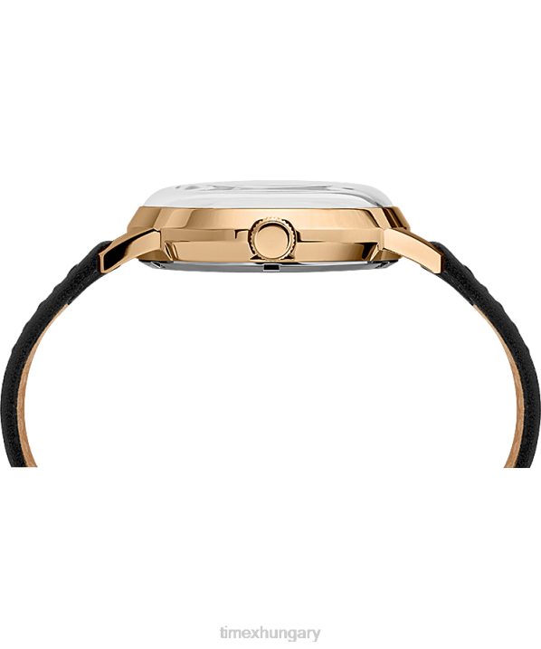 órák | B8NR59 Timex fekete/arany tónusú marlin automata 40mm-es bőr szíjas óra férfiak