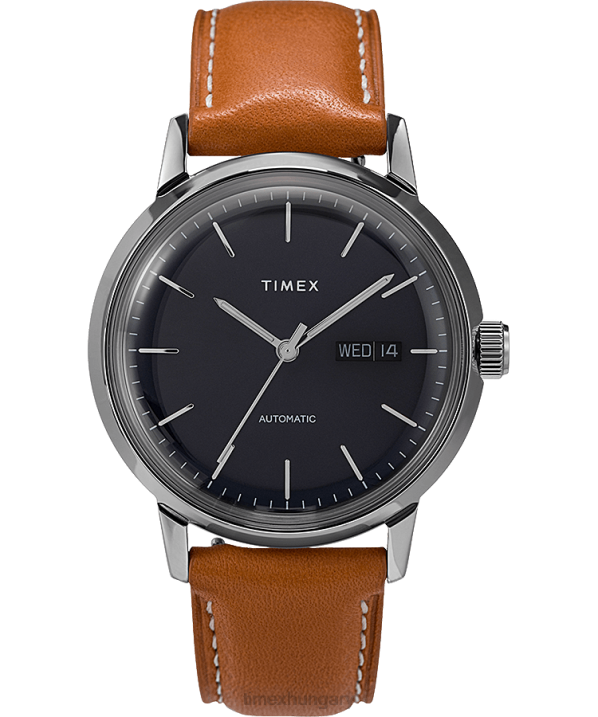 órák | B8NR60 Timex barna/kék marlin automata 40mm-es bőr szíjas óra férfiak