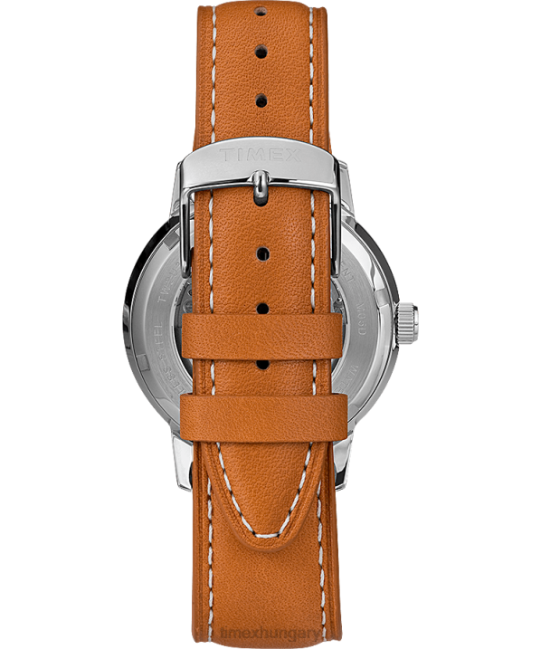 órák | B8NR60 Timex barna/kék marlin automata 40mm-es bőr szíjas óra férfiak