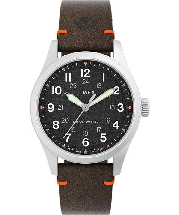 órák | B8NR177 Timex rozsdamentes acél/barna/fekete expedition north field solar 36mm-es környezetbarát bőr szíjas karóra férfiak