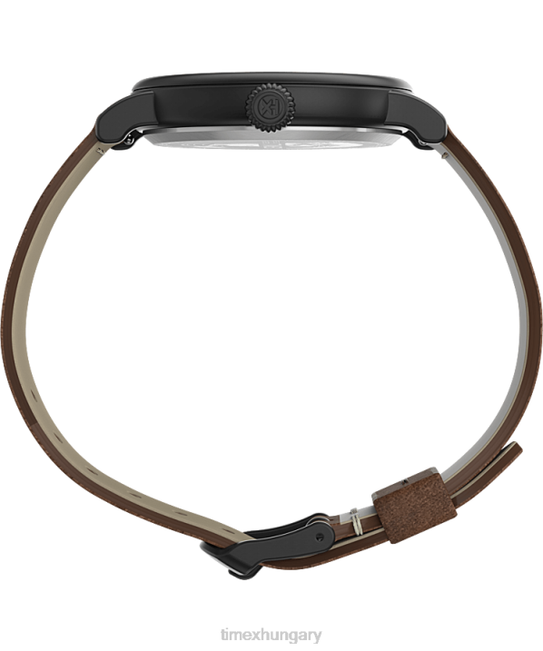 órák | B8NR202 Timex fekete barna szabványos 40 mm-es bőrszíjas óra férfiak