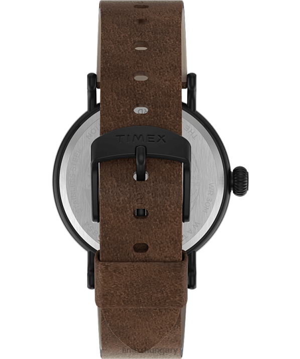órák | B8NR202 Timex fekete barna szabványos 40 mm-es bőrszíjas óra férfiak