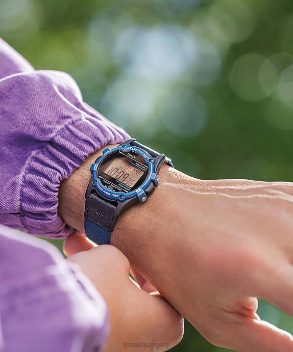 órák | B8NR206 Timex fekete kék atlantis 40mm-es szövet és bőr szíjas óra férfiak