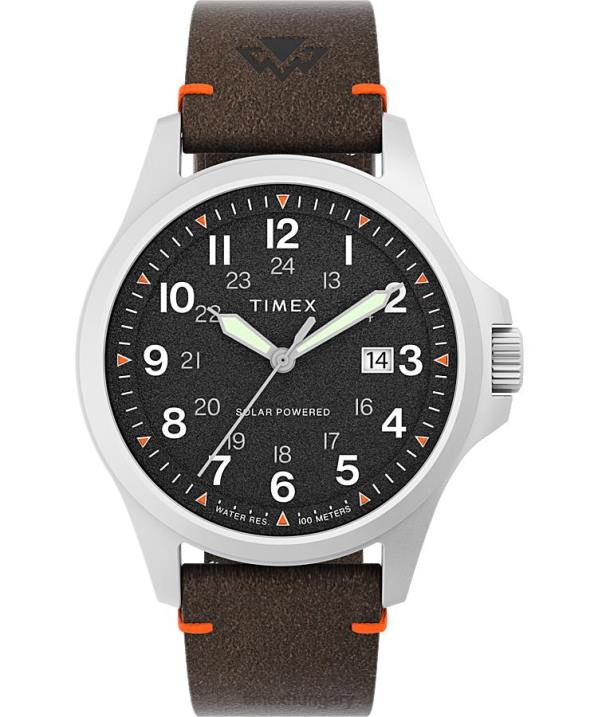 órák | B8NR209 Timex rozsdamentes acél/barna/fekete expedition north field solar 41mm-es környezetbarát bőr szíjas karóra férfiak