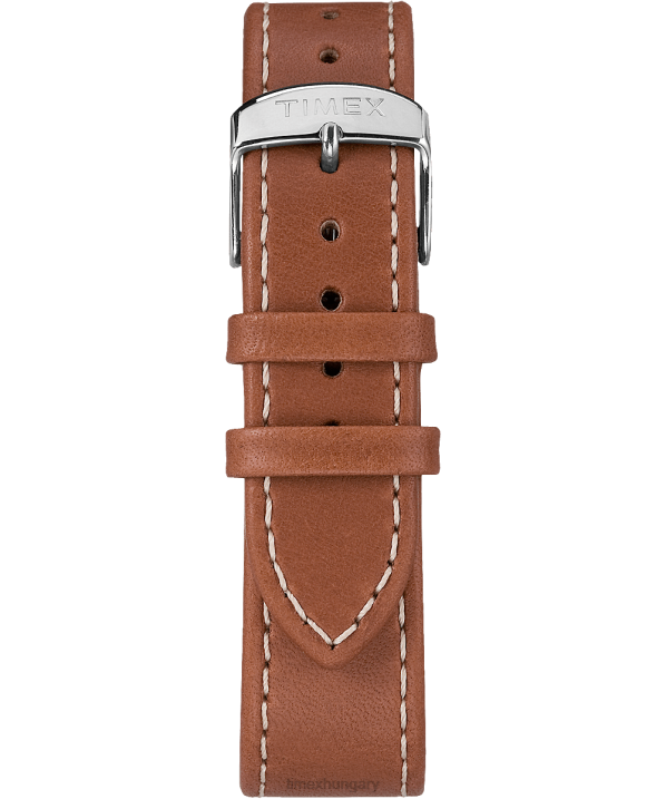 órák | B8NR221 Timex rozsdamentes acél/barna/krém Waterbury klasszikus 40 mm-es bőr szíjas karóra férfiak