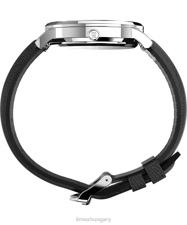 órák | B8NR229 Timex rozsdamentes acél/fekete/fehér waterbury klasszikus nappali/randevús 40mm-es bőr szíjas karóra férfiak