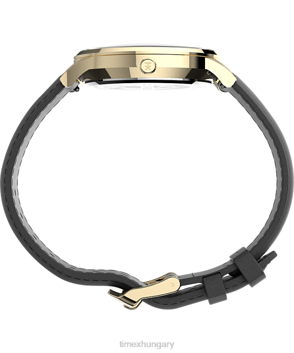 órák | B8NR233 Timex arany tónusú/fekete/fehér Waterbury klasszikus 40 mm-es bőr szíjas karóra férfiak