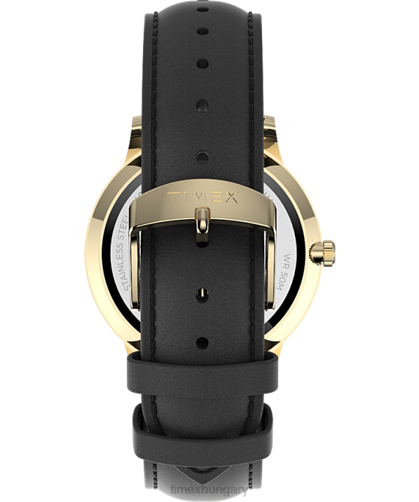 órák | B8NR233 Timex arany tónusú/fekete/fehér Waterbury klasszikus 40 mm-es bőr szíjas karóra férfiak