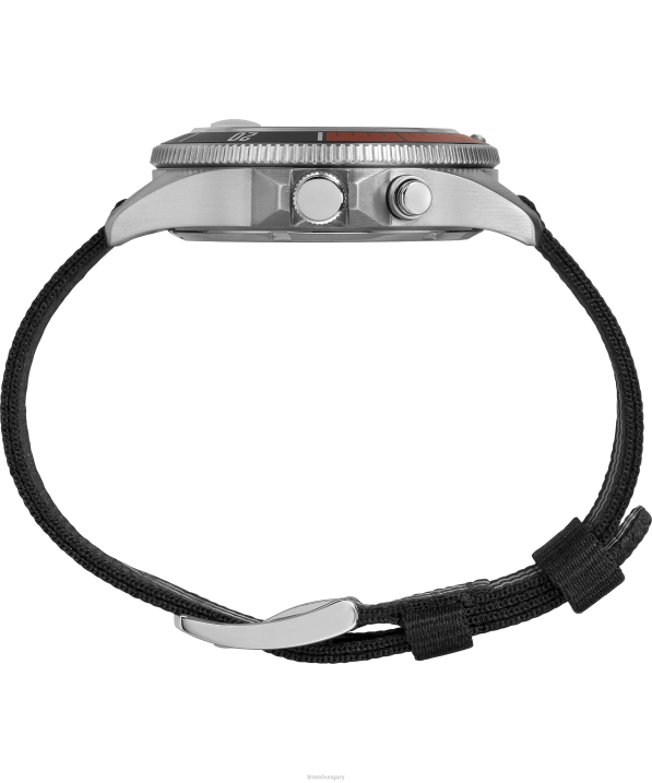 órák | B8NR112 Timex x rozsdamentes acél/fekete finisterre 41 mm-es szövet szíjas óra férfiak