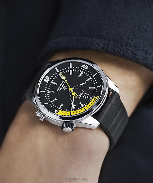 órák | B8NR115 Timex rozsdamentes acél/fekete Waterbury dive 41 mm-es szintetikus gumi szíjas óra férfiak