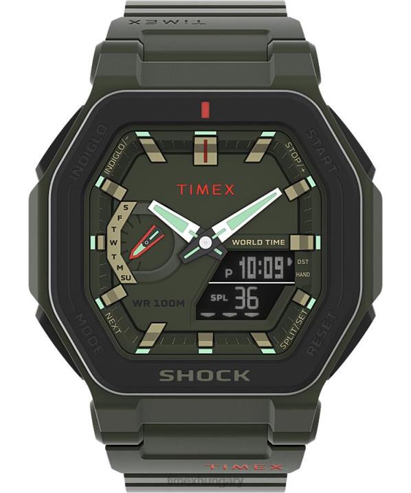 órák | B8NR243 Timex zöld parancs találkozás 45 mm-es gyanta szíjas óra férfiak
