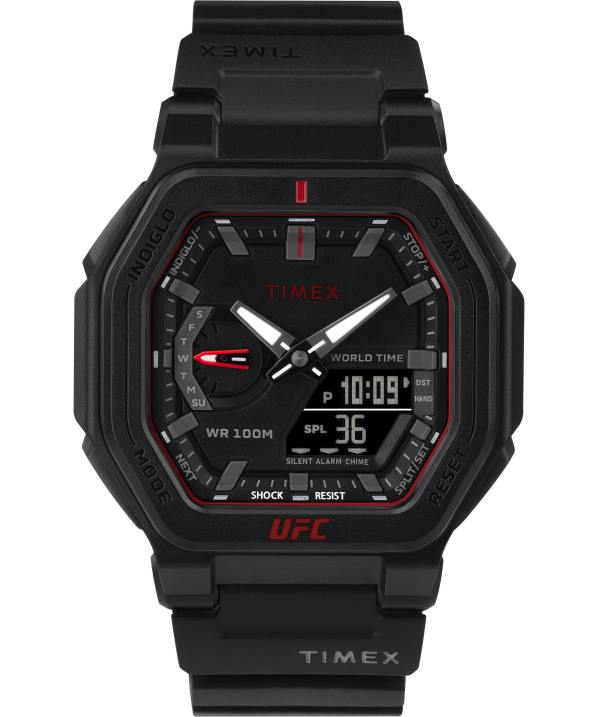 órák | B8NR249 Timex fekete piros ufc colossus 45mm-es műgyanta szíjas óra férfiak