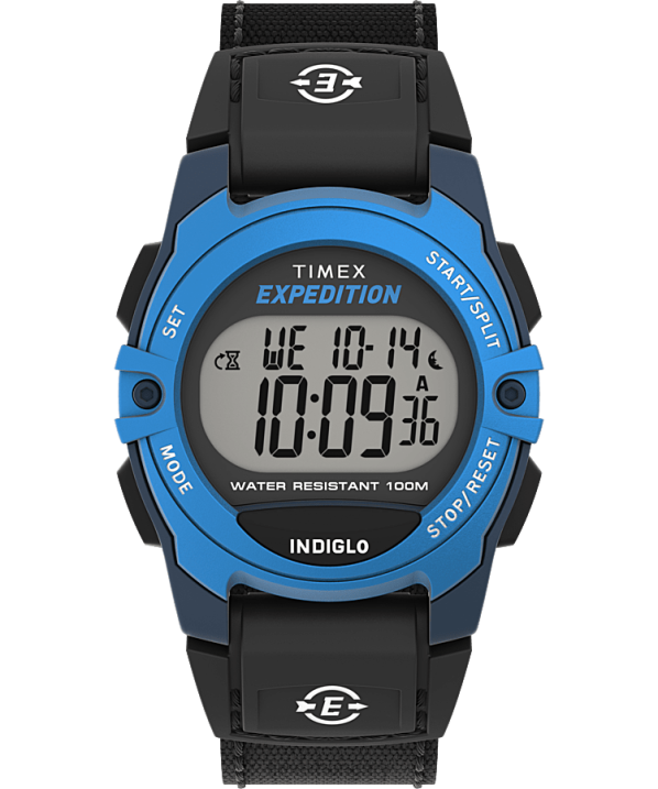 órák | B8NR258 Timex kék fekete expedition macska közepes méretű, 34 mm-es szövetszíjas karóra férfiak