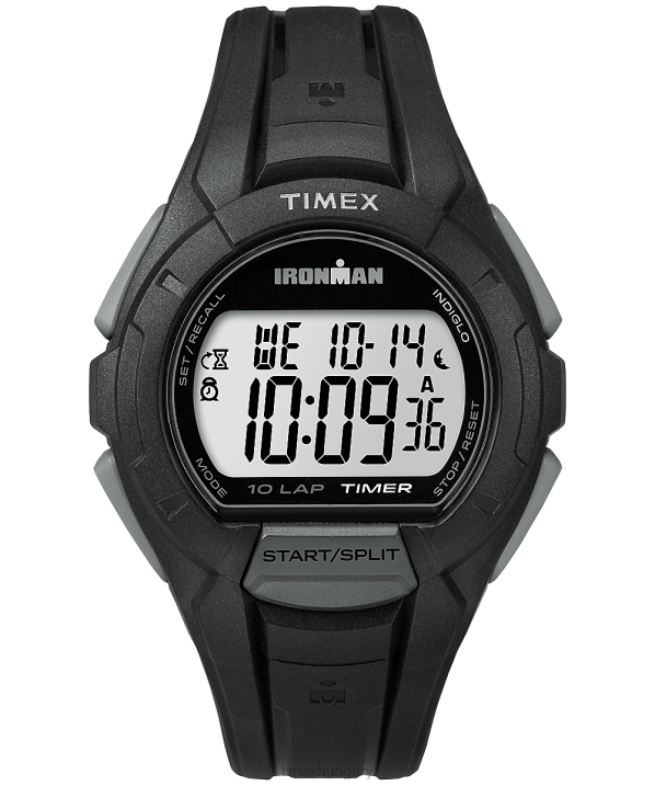 órák | B8NR259 Timex fekete/szürke Ironman essential 10 teljes méretű műgyanta szíjas óra férfiak