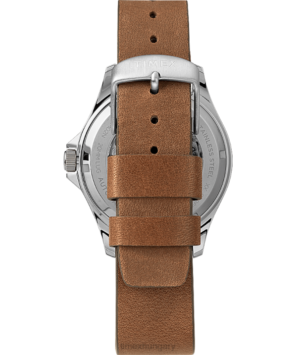 órák | B8NR10 Timex rozsdamentes acél/barna/zöld navi xl automata 41mm-es bőr szíjas karóra férfiak