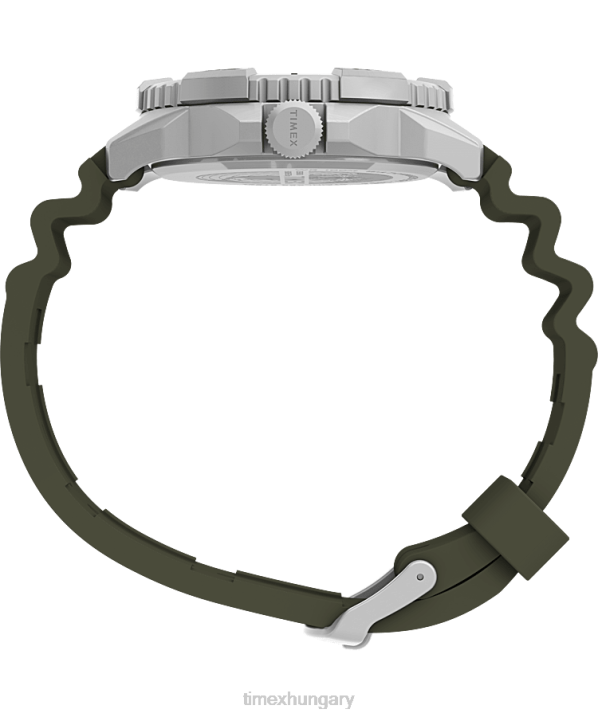 órák | B8NR13 Timex ezüst tónusú/zöld expedition north ridge 41mm szilikon szíjas karóra férfiak