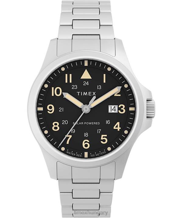 órák | B8NR17 Timex rozsdamentes acél/fekete expedition north field napelemes 41mm-es rozsdamentes acél karkötő karóra férfiak