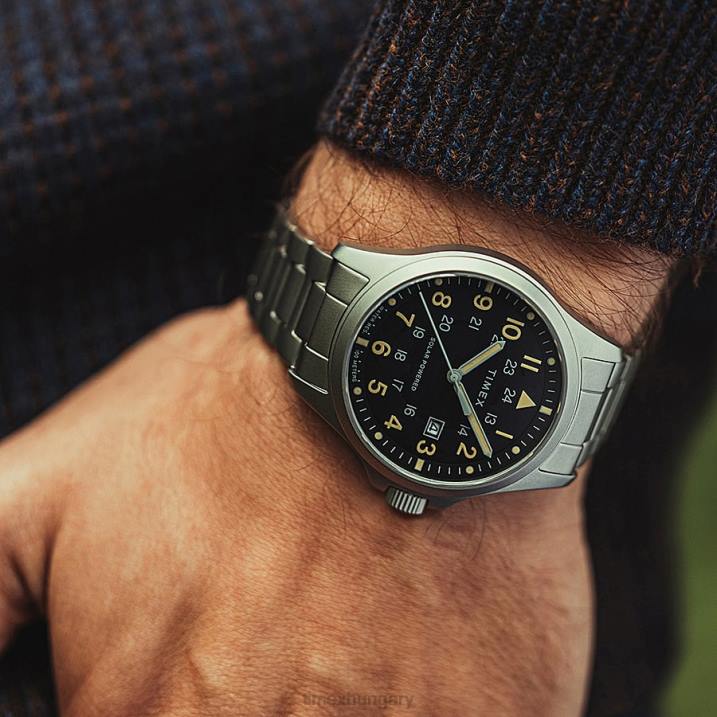 órák | B8NR17 Timex rozsdamentes acél/fekete expedition north field napelemes 41mm-es rozsdamentes acél karkötő karóra férfiak