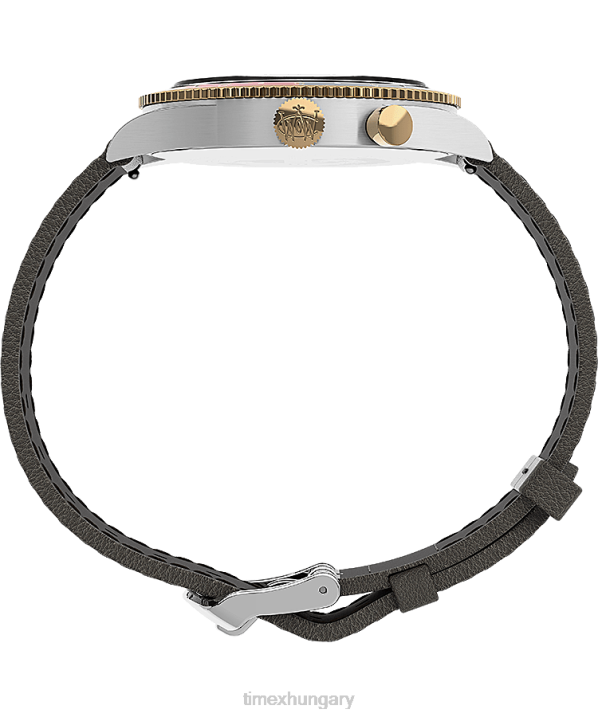 órák | B8NR5 Timex rozsdamentes acél/barna/kék waterbury hagyományos gmt 39 mm-es bőr szíjas óra férfiak