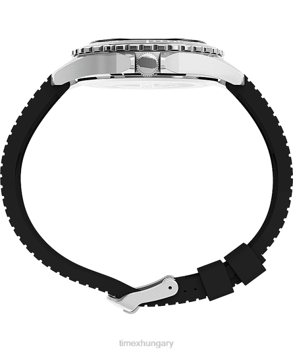 órák | B8NR6 Timex rozsdamentes acél/fekete/kék navi xl 41mm-es szintetikus gumi szíjas karóra férfiak