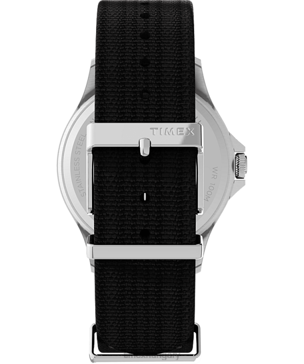 órák | B8NR9 Timex rozsdamentes acél/fekete navi xl 41mm-es szövet átcsúsztatható szíjas óra férfiak