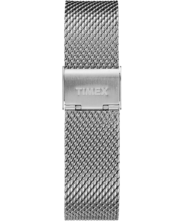 órák | B8NR104 Timex ezüst tónusú/fehér Fairfield kronográf 41 mm-es hálós karóra férfiak