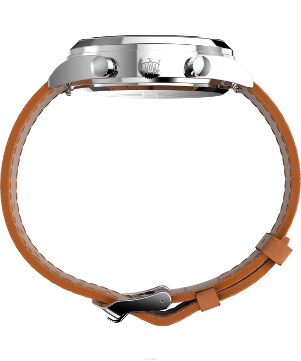 órák | B8NR82 Timex barna/fekete Waterbury hagyományos kronográfos 42 mm-es bőr szíjas óra férfiak