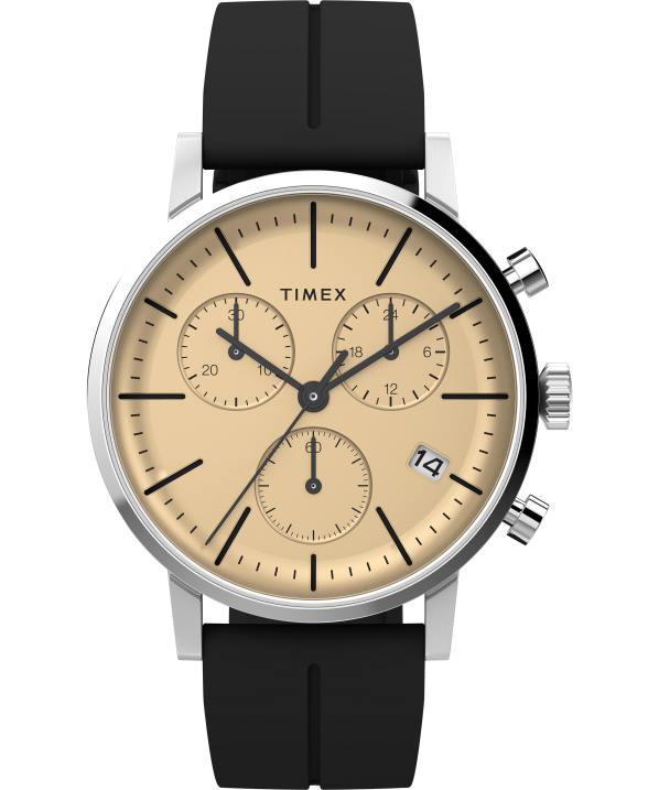 órák | B8NR84 Timex rozsdamentes acél/fekete/pezsgő midtown kronográf 40 mm-es szintetikus gumi szíjas óra férfiak
