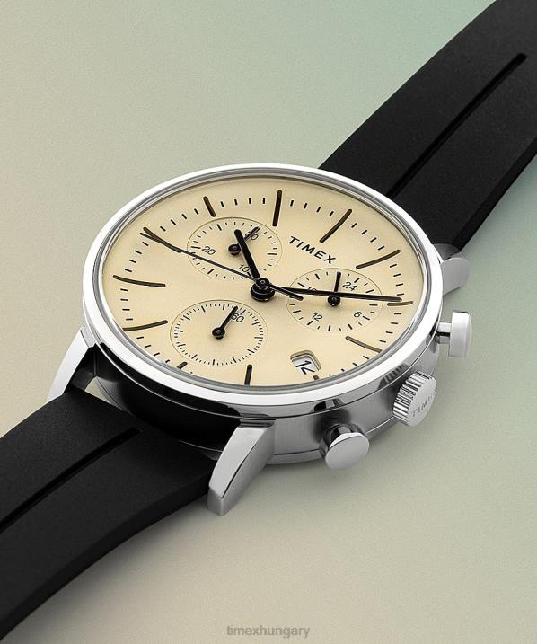 órák | B8NR84 Timex rozsdamentes acél/fekete/pezsgő midtown kronográf 40 mm-es szintetikus gumi szíjas óra férfiak