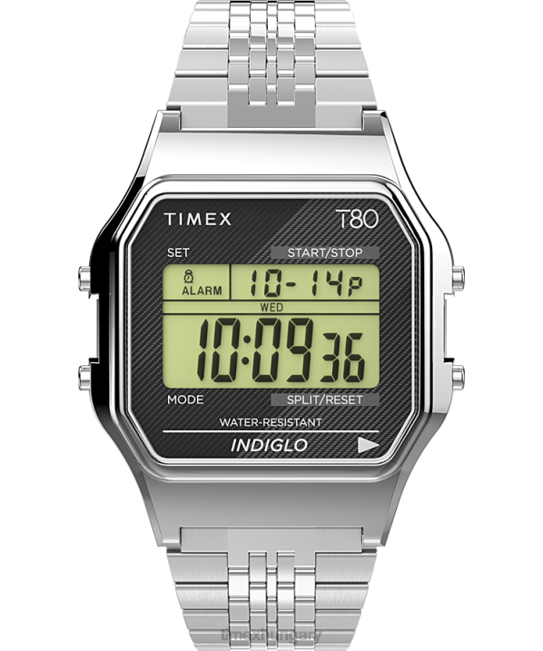 órák | B8NR143 Timex rozsdamentes acél t80 34mm-es rozsdamentes acél karkötős óra férfiak